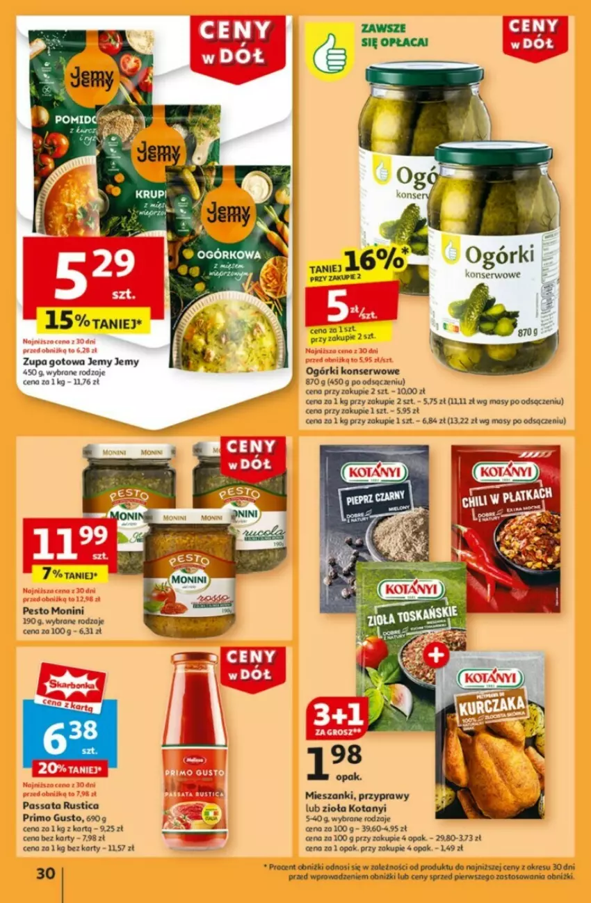 Gazetka promocyjna Auchan - ważna 09.01 do 15.01.2025 - strona 26 - produkty: Monini, Ogórki konserwowe, Pesto, Przyprawy, Rust, Ser, Zupa