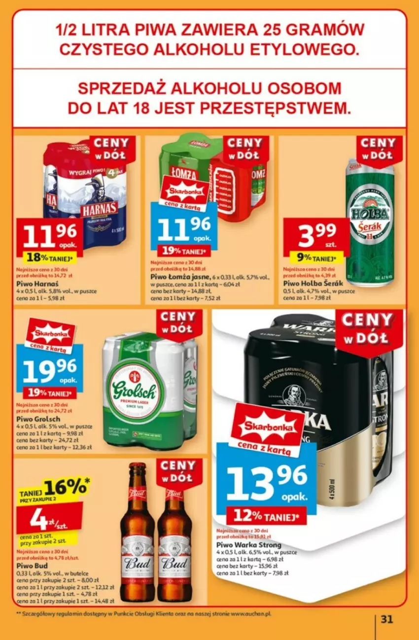 Gazetka promocyjna Auchan - ważna 09.01 do 15.01.2025 - strona 27 - produkty: Gra, Harnaś, Piwa, Piwo, Ser, Warka