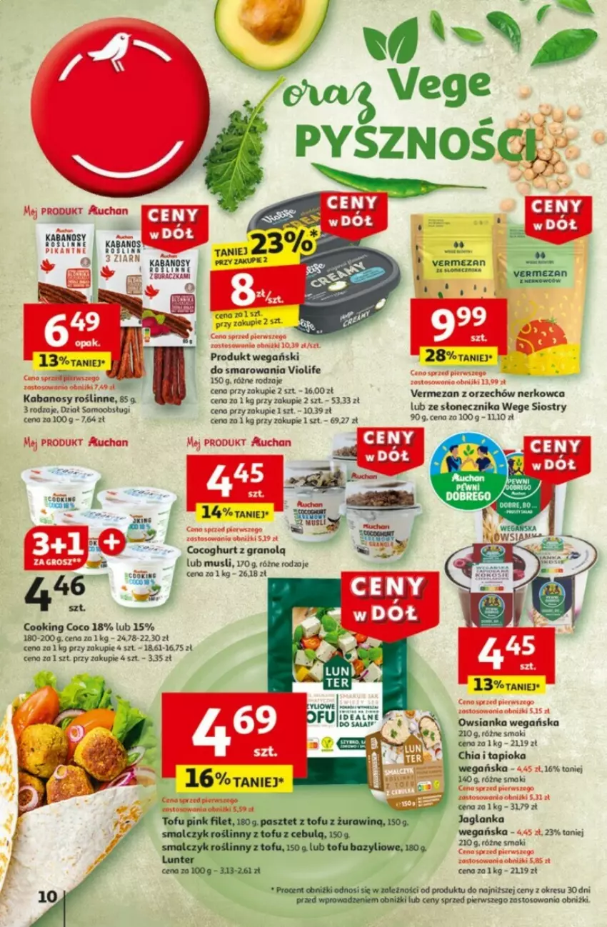 Gazetka promocyjna Auchan - ważna 09.01 do 15.01.2025 - strona 4 - produkty: Bazyl, Chia, Gra, Jaglanka, Kabanos, Koc, Mus, Owsianka, Pasztet, Tofu