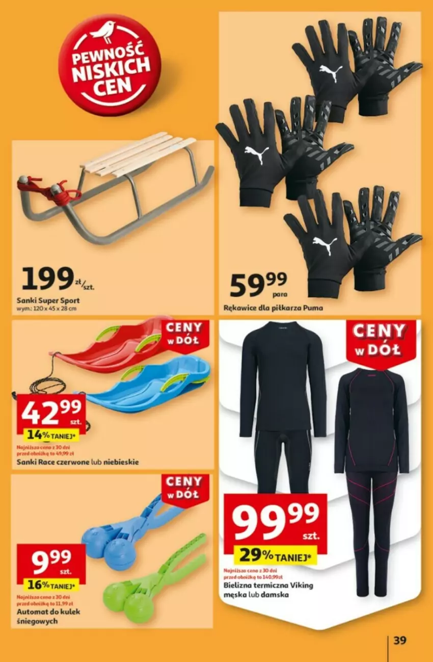 Gazetka promocyjna Auchan - ważna 09.01 do 15.01.2025 - strona 42 - produkty: Bielizna, Puma, Rękawice, Sanki