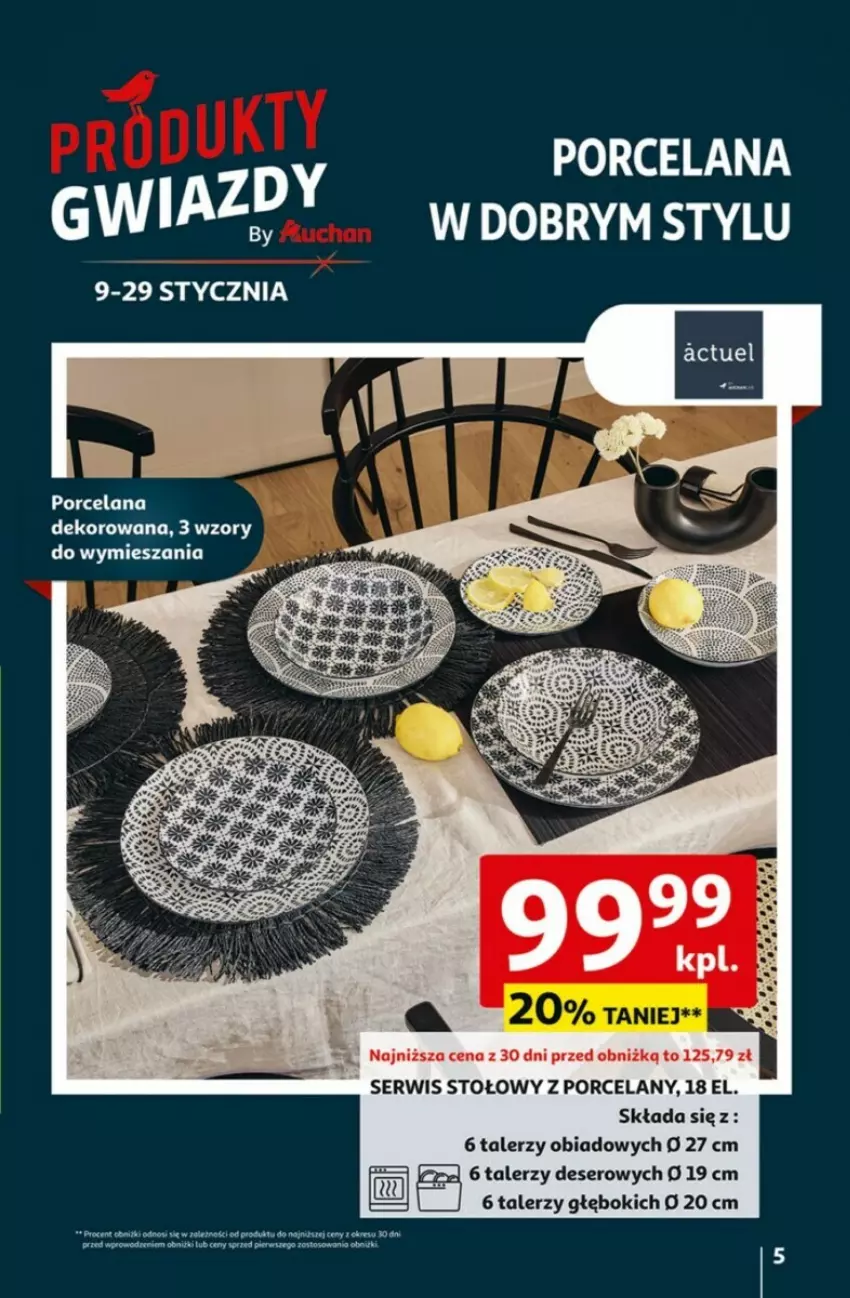 Gazetka promocyjna Auchan - ważna 09.01 do 15.01.2025 - strona 45 - produkty: Deser, LANA, Por, Ser, Talerz