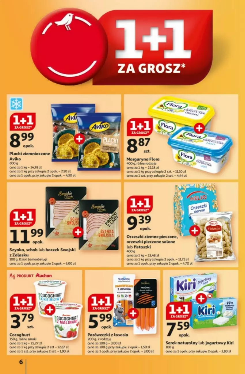 Gazetka promocyjna Auchan - ważna 09.01 do 15.01.2025 - strona 56 - produkty: Boczek, Flora, Jogurt, Margaryna, Orzeszki, Orzeszki ziemne, Piec, Ser, Serek, Serek naturalny, Sos, Szynka