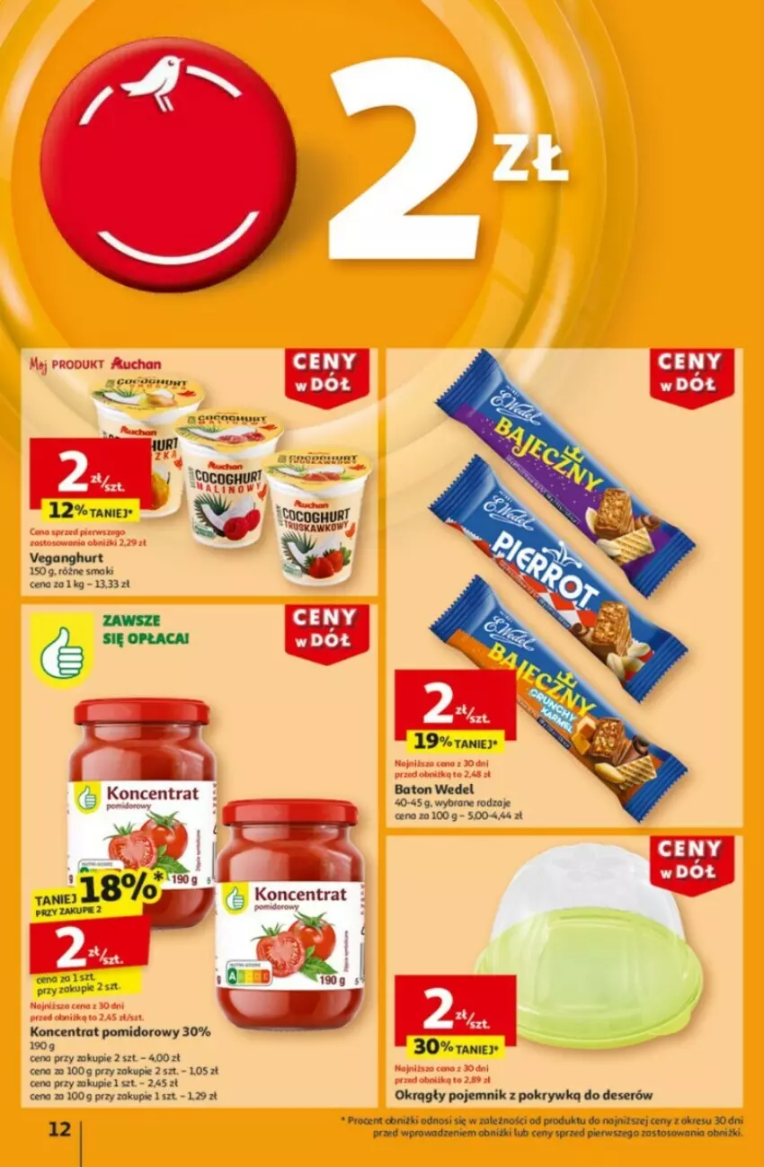 Gazetka promocyjna Auchan - ważna 09.01 do 15.01.2025 - strona 6 - produkty: Baton, Deser, Koncentrat pomidorowy, Pojemnik, Pojemnik z pokrywką, Ser