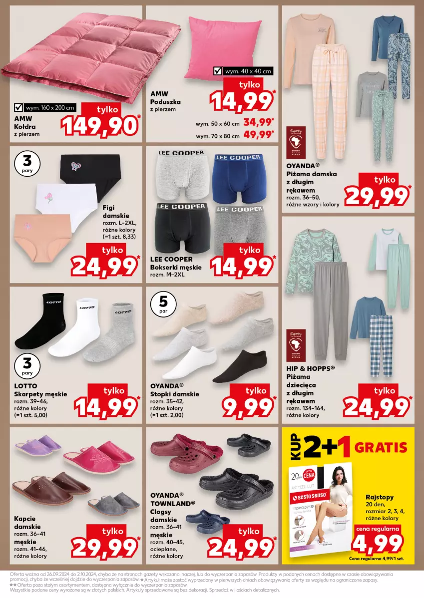 Gazetka promocyjna Kaufland - Kaufland - ważna 26.09 do 02.10.2024 - strona 13 - produkty: Bokserki, Clogsy, Dzieci, Figi, Kapcie, Karp, Kołdra, Piżama, Poduszka, Rajstopy, Ser, Top