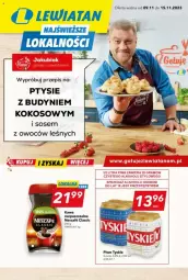 Gazetka promocyjna Lewiatan - Gazetka - ważna od 15.11 do 15.11.2023 - strona 1 - produkty: Piwo, Sos, Kawa, Tyskie, Kokos