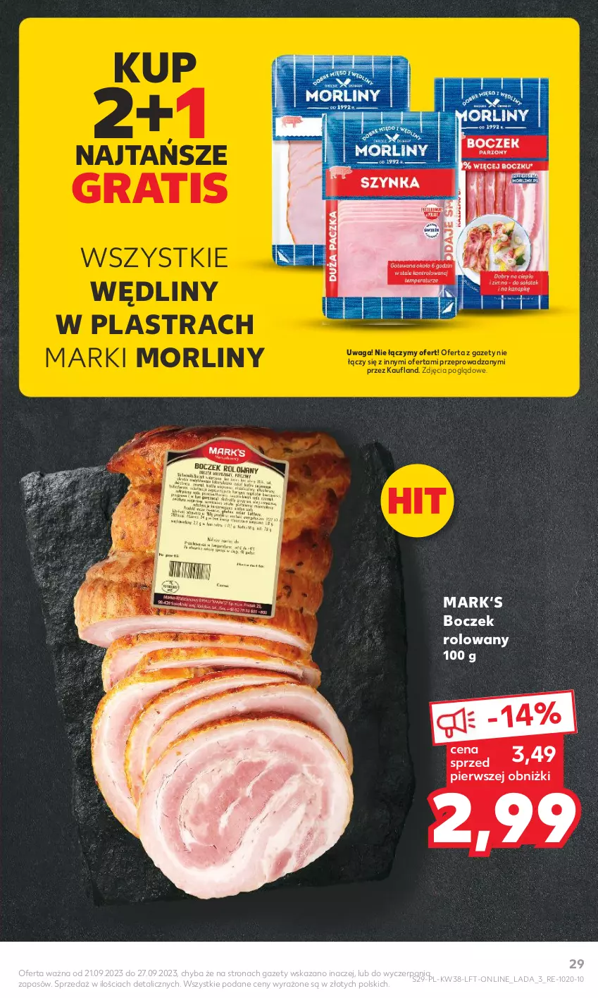 Gazetka promocyjna Kaufland - Gazetka tygodnia - ważna 21.09 do 27.09.2023 - strona 29 - produkty: Boczek, Gra, Morliny, Waga