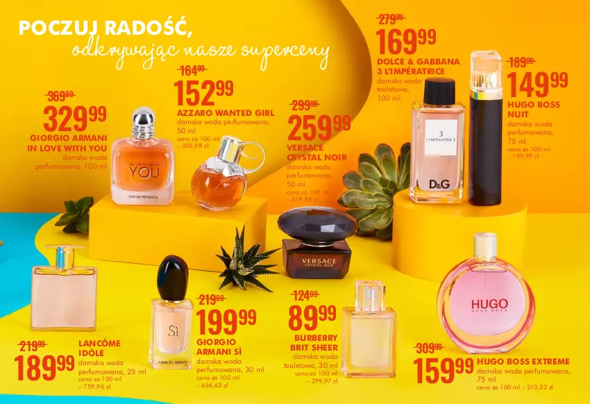 Gazetka promocyjna Super Pharm - Gazetka - ważna 24.06 do 14.07.2021 - strona 3 - produkty: Azzaro, Brit, Burberry, Giorgio Armani, Hugo Boss, Lancôme, Perfum, Versace, Woda, Woda perfumowana, Woda toaletowa