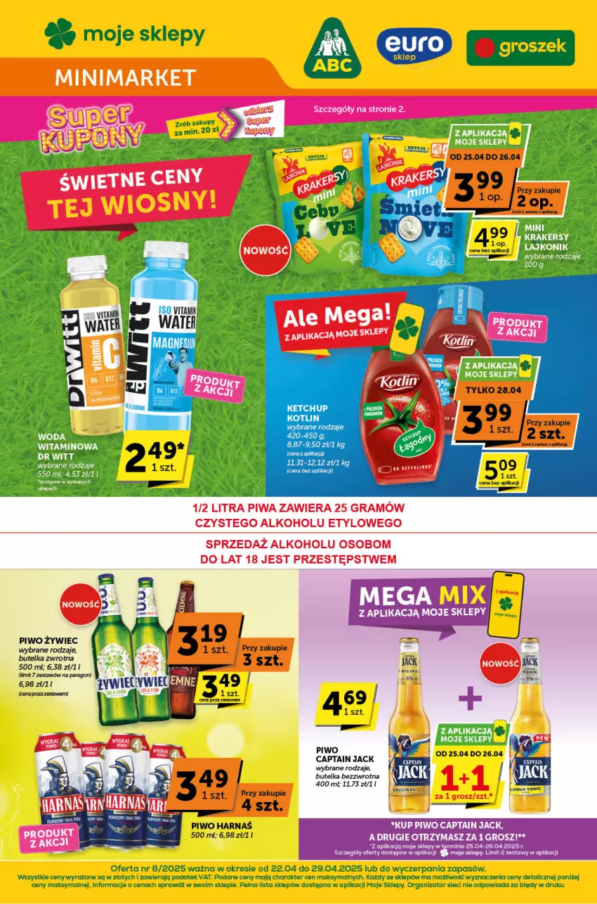 Gazetka promocyjna ABC - ważna 22.04 do 29.04.2025 - strona 1 - produkty: Captain Jack, Gra, Harnaś, Piwa, Piwo, Por