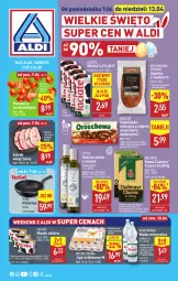 Gazetka promocyjna Aldi - Pełna oferta - Gazetka - ważna od 13.04 do 13.04.2025 - strona 1 - produkty: Mus, Gra, Jaja, Dallmayr, Kawa, Szynka, Tefal, Czekolada mleczna, Schab wieprzowy, Muszynianka, Czekolada, Woda mineralna, Oliwa z oliwek, Patelnia, Woda, Masło, Pomidory, Mleko, Fa, Oliwa