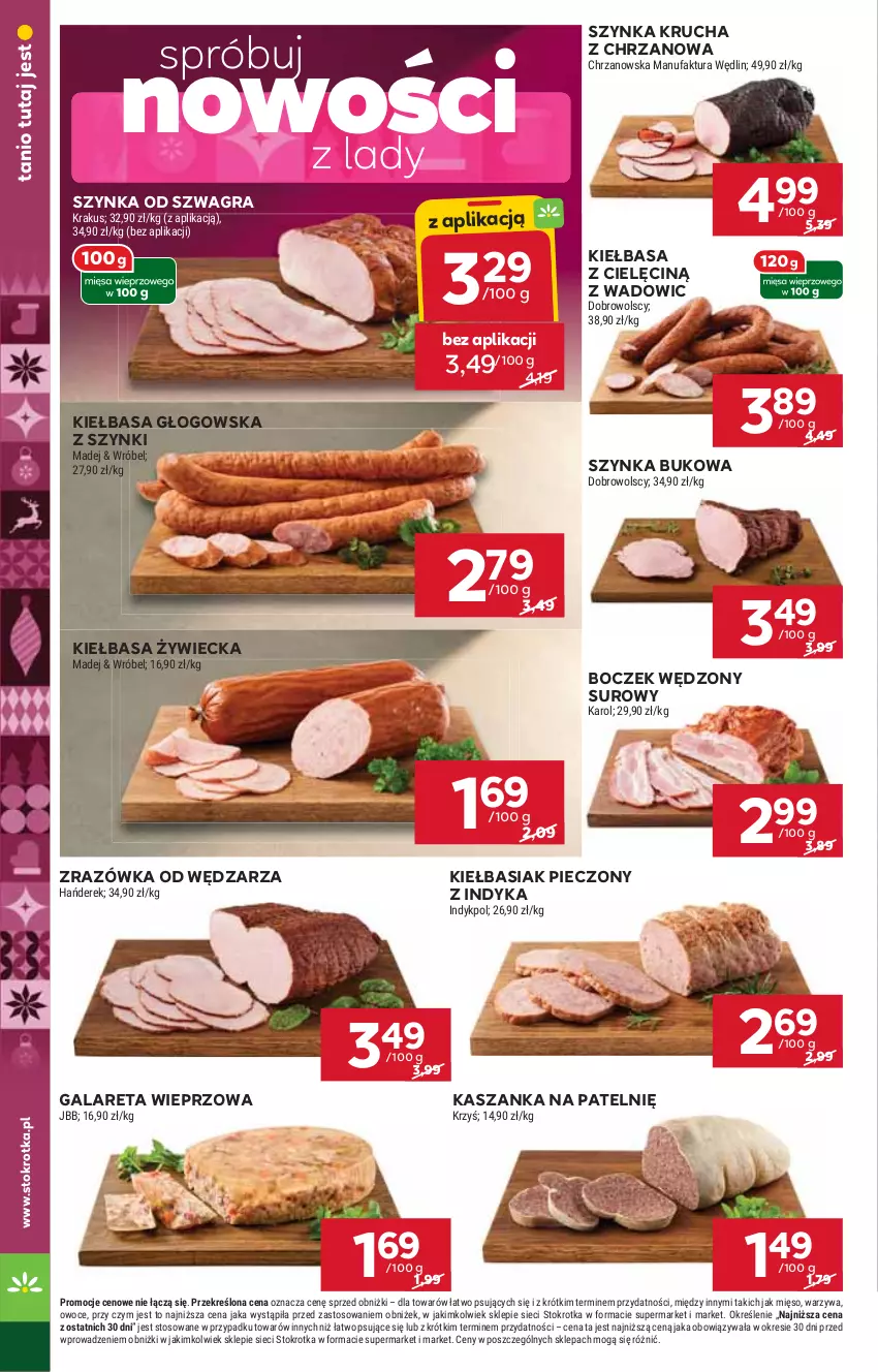 Gazetka promocyjna Stokrotka - Market - ważna 13.11 do 19.11.2025 - strona 8 - produkty: Basia, Boczek, Chrzan, Fa, Gala, Gra, Kasza, Kaszanka, Kiełbasa, Kiełbasa głogowska, Krakus, Mięso, Owoce, Piec, Szynka, Warzywa