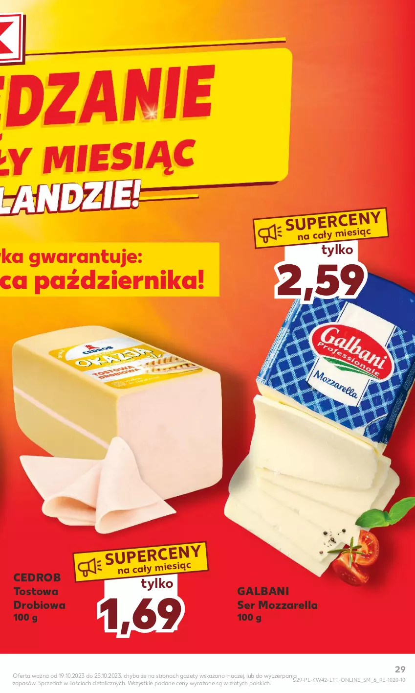 Gazetka promocyjna Kaufland - Gazetka tygodnia - ważna 19.10 do 25.10.2023 - strona 29 - produkty: Galbani, Mozzarella, Ser