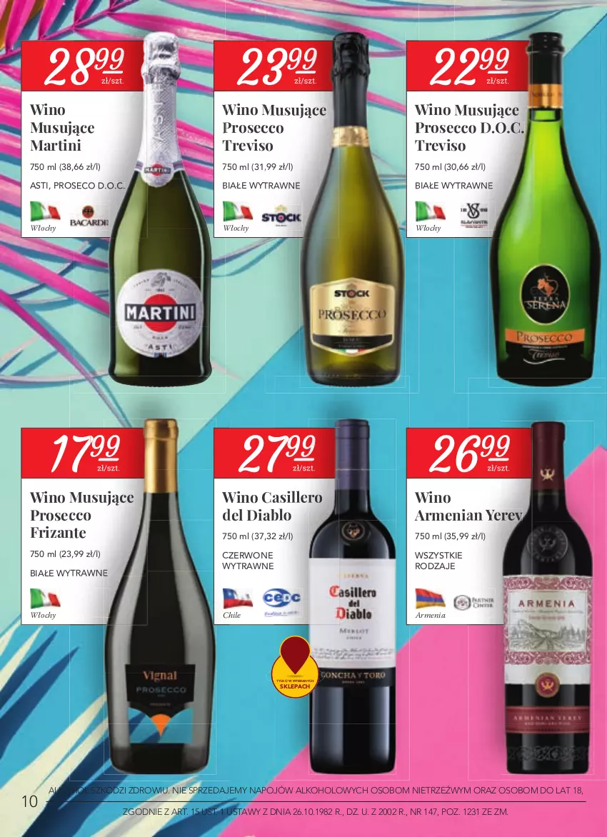 Gazetka promocyjna Stokrotka - Katalog Łap okazję - ważna 15.07 do 28.07.2021 - strona 10 - produkty: Martini, Mus, Prosecco, Wino, Wino musujące