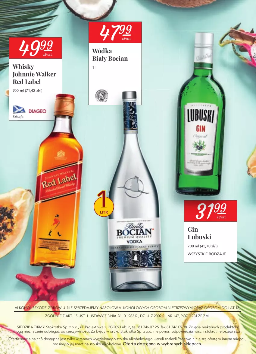 Gazetka promocyjna Stokrotka - Katalog Łap okazję - ważna 15.07 do 28.07.2021 - strona 16 - produkty: Biały Bocian, Fa, Gin, Johnnie Walker, Koc, Rama, Whisky, Wódka