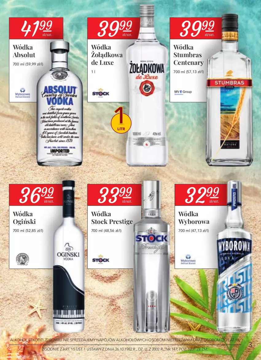 Gazetka promocyjna Stokrotka - Katalog Łap okazję - ważna 15.07 do 28.07.2021 - strona 3 - produkty: Absolut, Ogiński, Stock, Wódka, Wyborowa