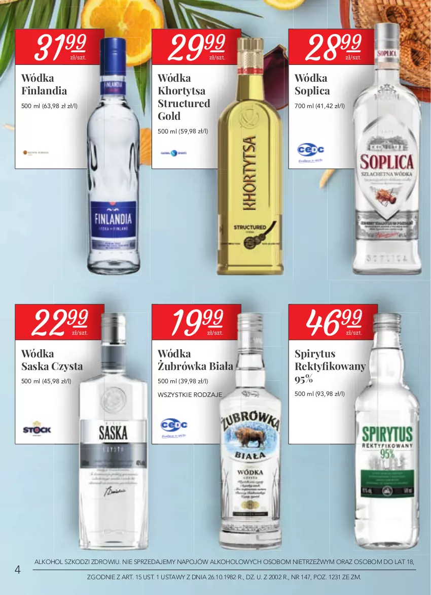 Gazetka promocyjna Stokrotka - Katalog Łap okazję - ważna 15.07 do 28.07.2021 - strona 4 - produkty: Finlandia, Saska, Soplica, Wódka