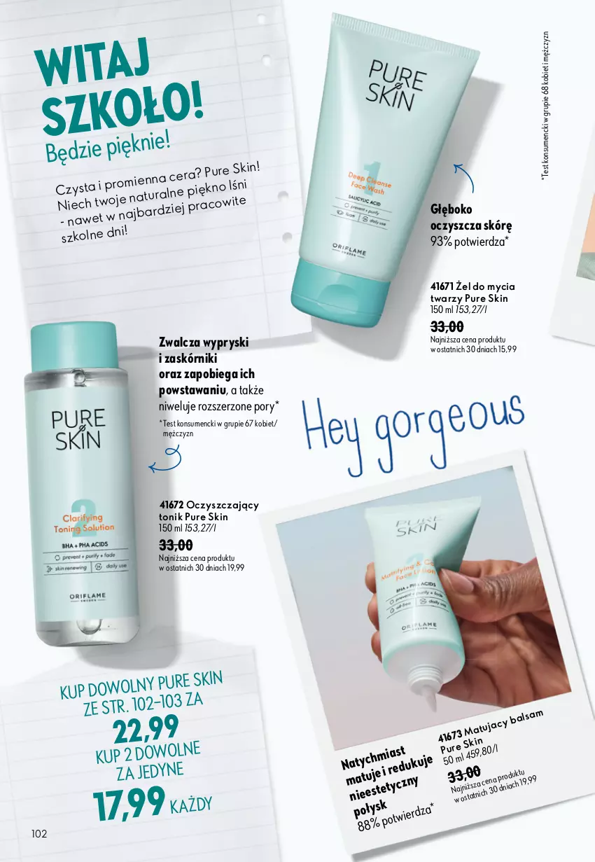 Gazetka promocyjna Oriflame - eKatalog 12 - ważna 19.08 do 08.09.2026 - strona 102 - produkty: Por, Pur, Pure Skin, Tonik