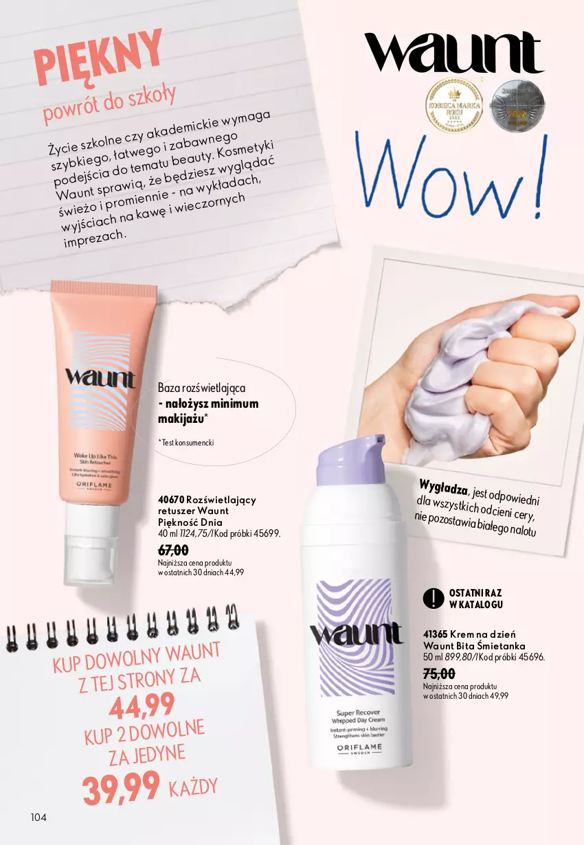 Gazetka promocyjna Oriflame - eKatalog 12 - ważna 19.08 do 08.09.2026 - strona 104 - produkty: Krem na dzień, Makijaż, Tusz