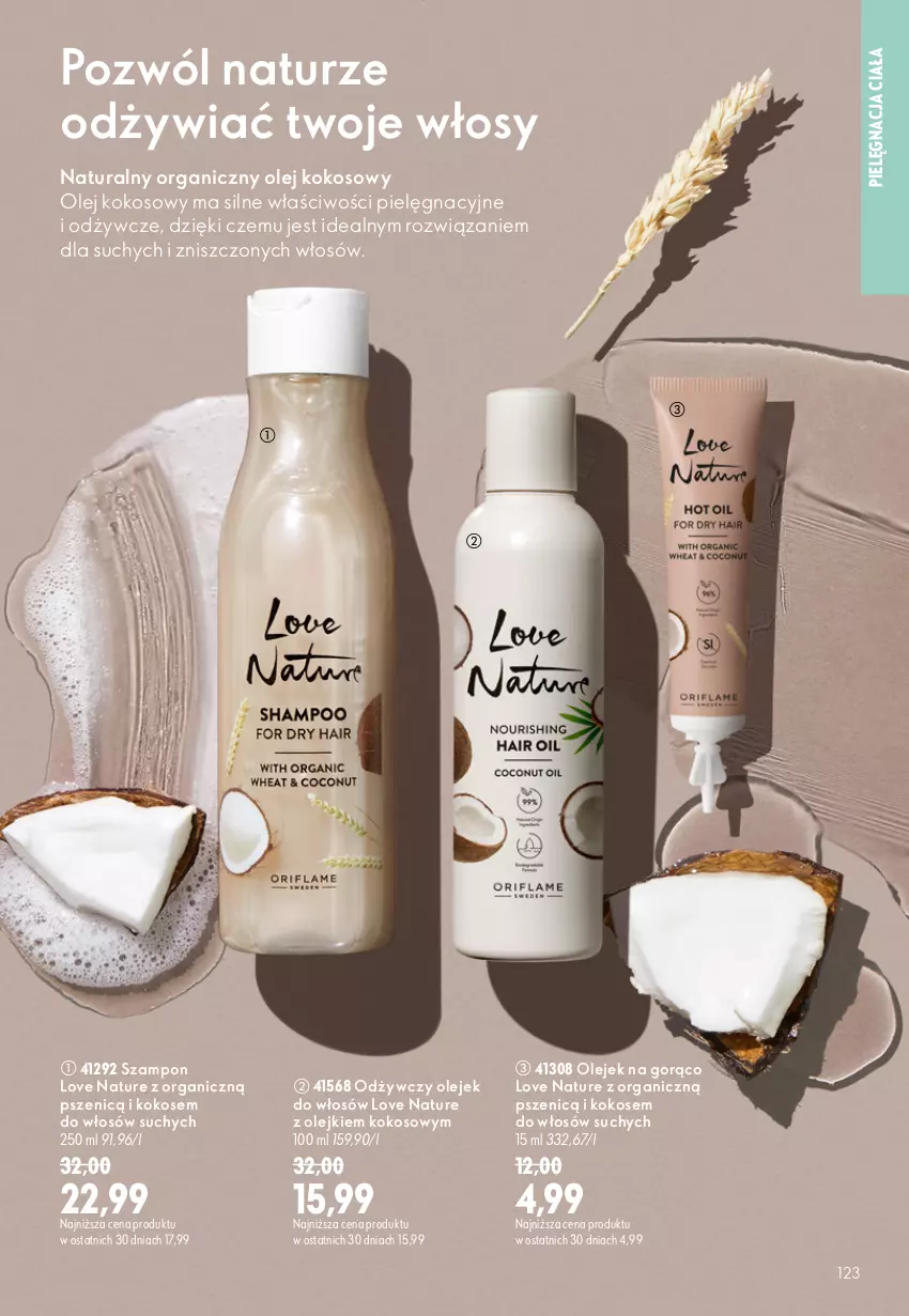 Gazetka promocyjna Oriflame - eKatalog 12 - ważna 19.08 do 08.09.2026 - strona 123 - produkty: Kokos, Love Nature, Olej, Olej kokosowy, Szampon