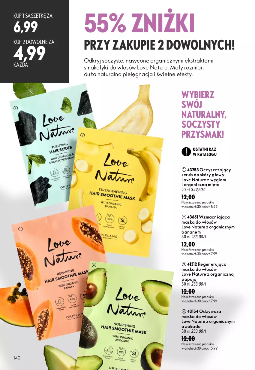 Gazetka promocyjna Oriflame - eKatalog 12 - ważna 19.08 do 08.09.2026 - strona 140 - produkty: Love Nature, Maska, Maska do włosów, Regenerująca maska