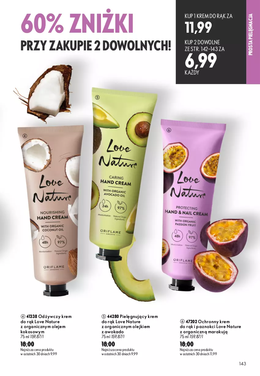 Gazetka promocyjna Oriflame - eKatalog 12 - ważna 19.08 do 08.09.2026 - strona 143 - produkty: Kokos, Krem do rąk, Love Nature, Ochronny krem, Olej