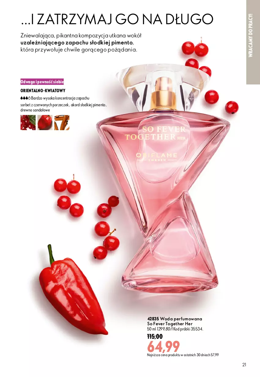 Gazetka promocyjna Oriflame - eKatalog 12 - ważna 19.08 do 08.09.2026 - strona 21 - produkty: Perfum, Por, Sandał, Sok, Waga, Woda, Woda perfumowana
