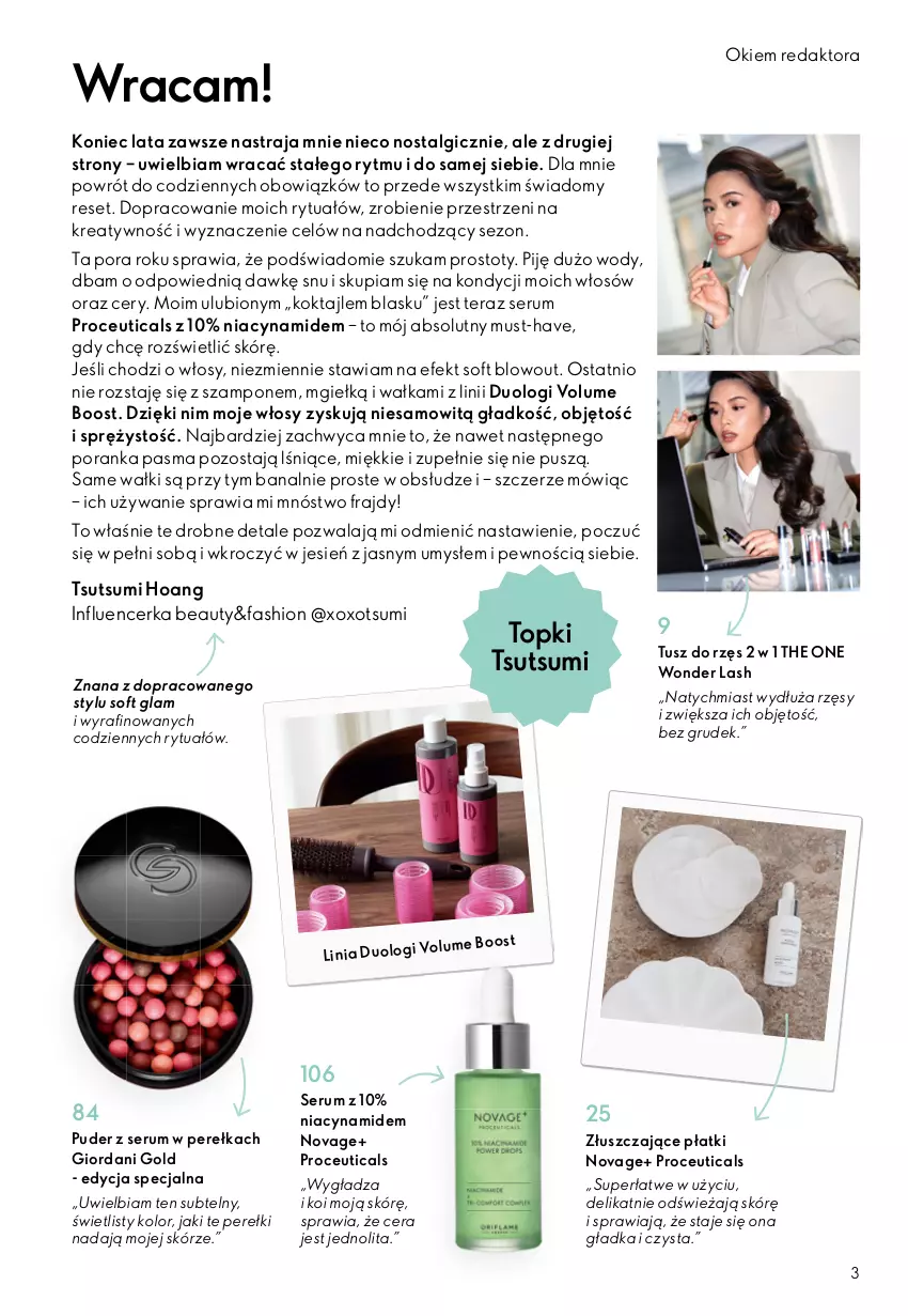 Gazetka promocyjna Oriflame - eKatalog 12 - ważna 19.08 do 08.09.2026 - strona 3 - produkty: Absolut, Fa, Giordani Gold, LG, Mus, NovAge, Perła, Por, Puder, Rum, Ser, Serum, Szampon, Tera, The ONE, Top, Tusz