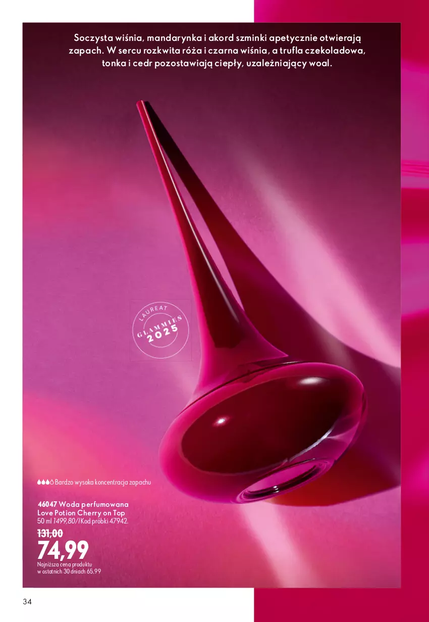 Gazetka promocyjna Oriflame - eKatalog 12 - ważna 19.08 do 08.09.2026 - strona 34 - produkty: Perfum, Róża, Ser, Sok, Top, Woal, Woda, Woda perfumowana