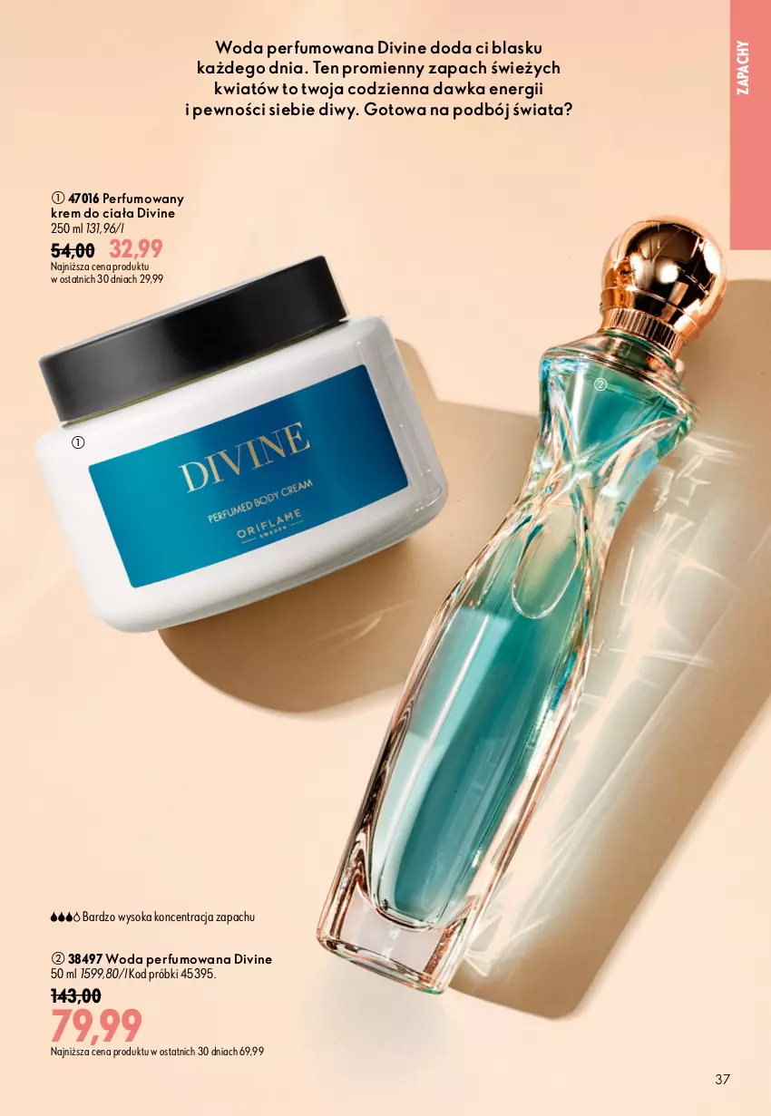 Gazetka promocyjna Oriflame - eKatalog 12 - ważna 19.08 do 08.09.2026 - strona 37 - produkty: Divine, Krem do ciała, Perfum, Sok, Woda, Woda perfumowana