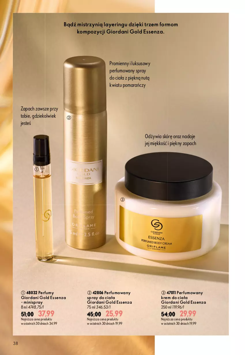 Gazetka promocyjna Oriflame - eKatalog 12 - ważna 19.08 do 08.09.2026 - strona 38 - produkty: Giordani Gold, Krem do ciała, Perfum