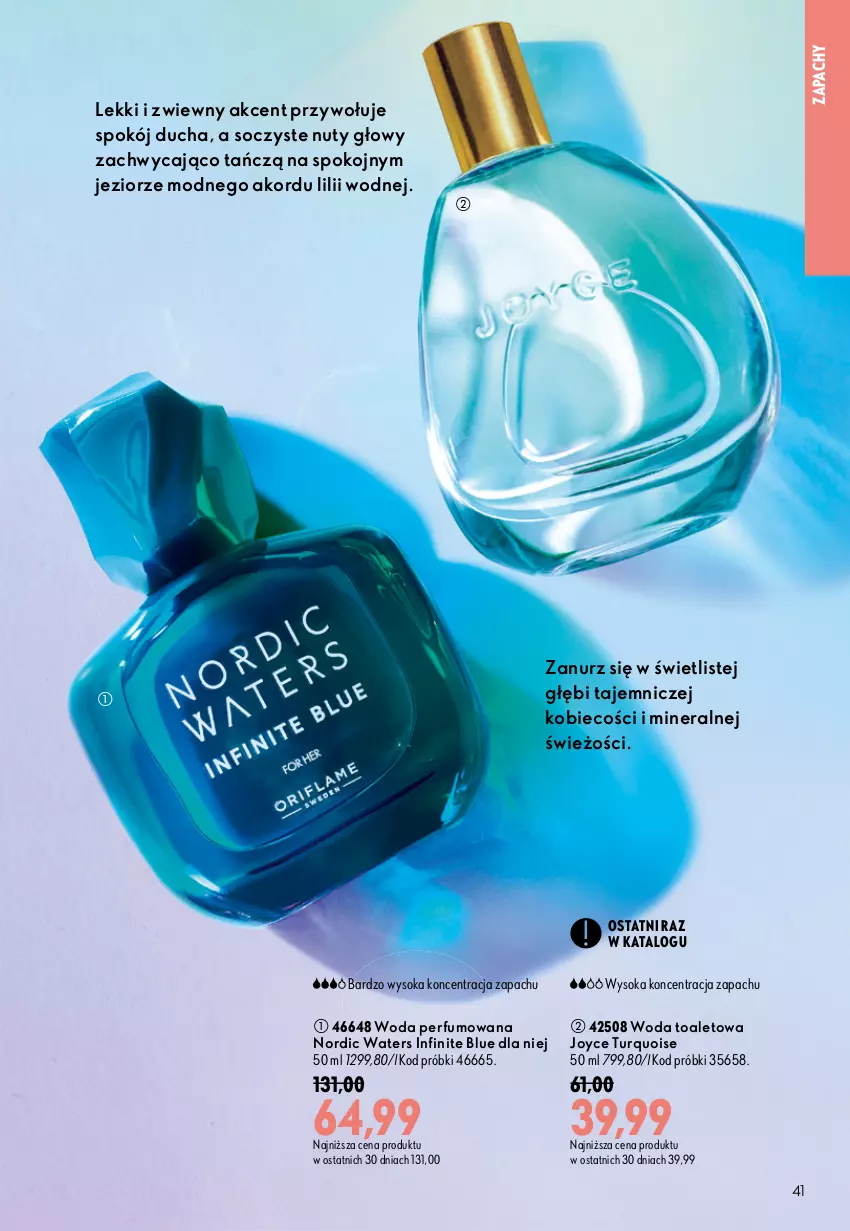 Gazetka promocyjna Oriflame - eKatalog 12 - ważna 19.08 do 08.09.2026 - strona 41 - produkty: Nuty, Perfum, Sok, Woda, Woda perfumowana, Woda toaletowa