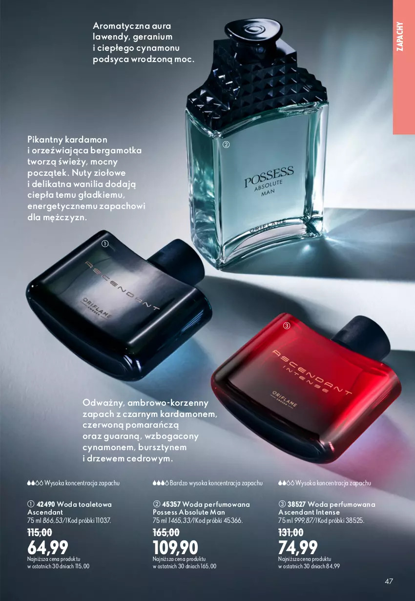 Gazetka promocyjna Oriflame - eKatalog 12 - ważna 19.08 do 08.09.2026 - strona 47 - produkty: Absolut, Bursztyn, Nuty, Perfum, Possess, Sok, Woda, Woda perfumowana, Woda toaletowa