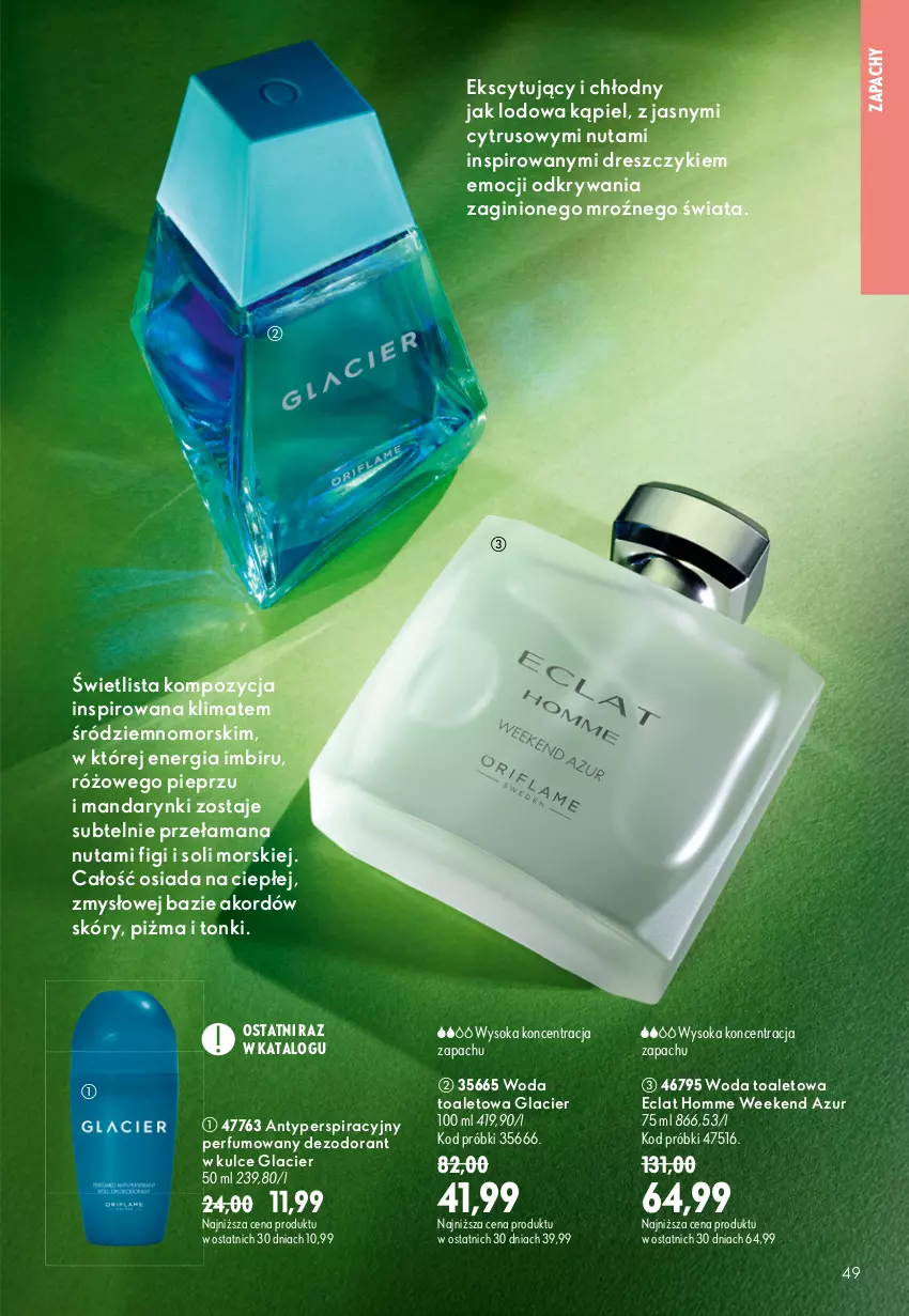 Gazetka promocyjna Oriflame - eKatalog 12 - ważna 19.08 do 08.09.2026 - strona 49 - produkty: Dezodorant, Dres, Eclat, Figi, Gin, Imbir, Mandarynki, Perfum, Pieprz, Sok, Woda, Woda toaletowa