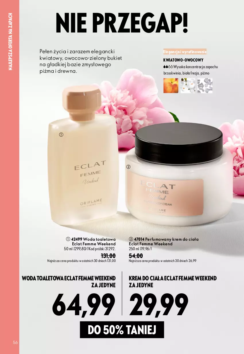 Gazetka promocyjna Oriflame - eKatalog 12 - ważna 19.08 do 08.09.2026 - strona 56 - produkty: Bukiet, Eclat, Krem do ciała, Perfum, Sok, Woda, Woda toaletowa