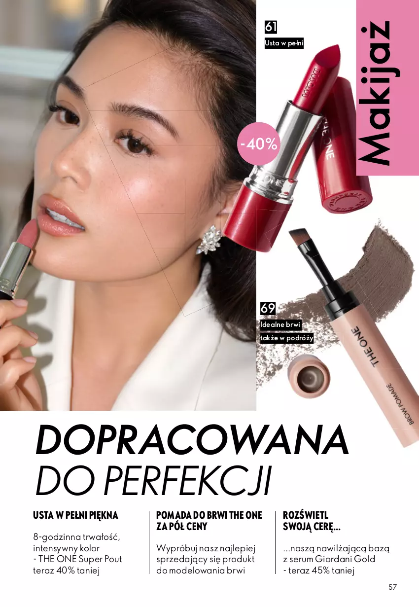 Gazetka promocyjna Oriflame - eKatalog 12 - ważna 19.08 do 08.09.2026 - strona 57 - produkty: Giordani Gold, Makijaż, Pomada, Pomada do brwi, Rum, Ser, Serum, Tera, The ONE