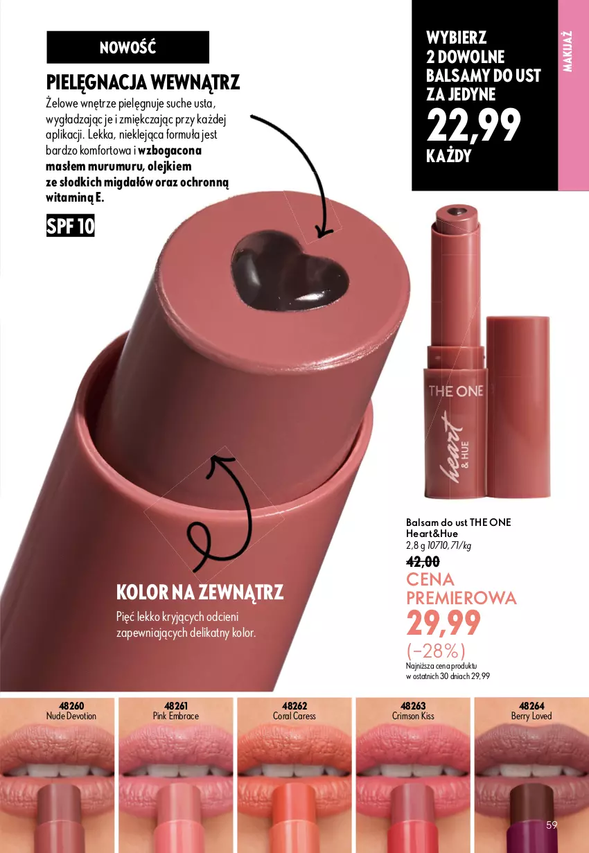 Gazetka promocyjna Oriflame - eKatalog 12 - ważna 19.08 do 08.09.2026 - strona 59 - produkty: Balsam do ust, Klej, Makijaż, Olej, Rum, The ONE