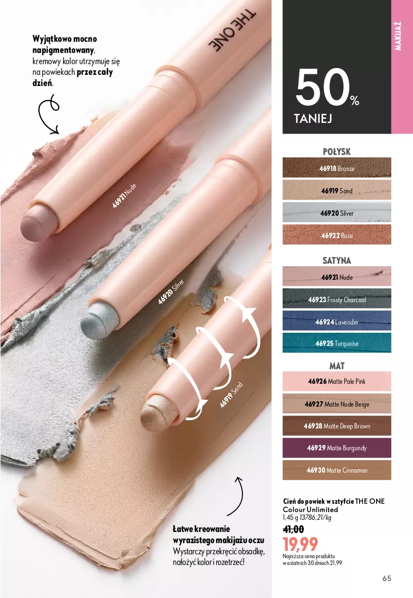 Gazetka promocyjna Oriflame - eKatalog 12 - ważna 19.08 do 08.09.2026 - strona 65 - produkty: Cień, Makijaż, The ONE