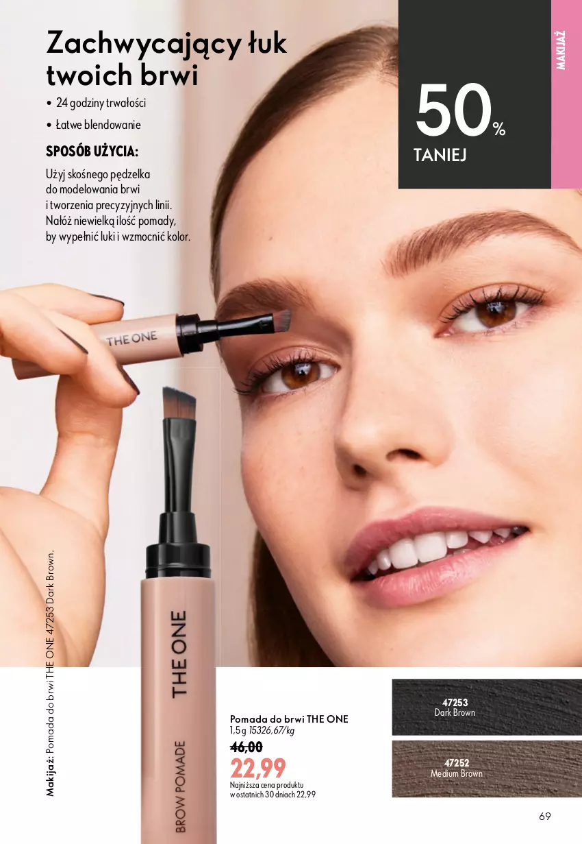 Gazetka promocyjna Oriflame - eKatalog 12 - ważna 19.08 do 08.09.2026 - strona 69 - produkty: Makijaż, Pomada, Pomada do brwi, The ONE