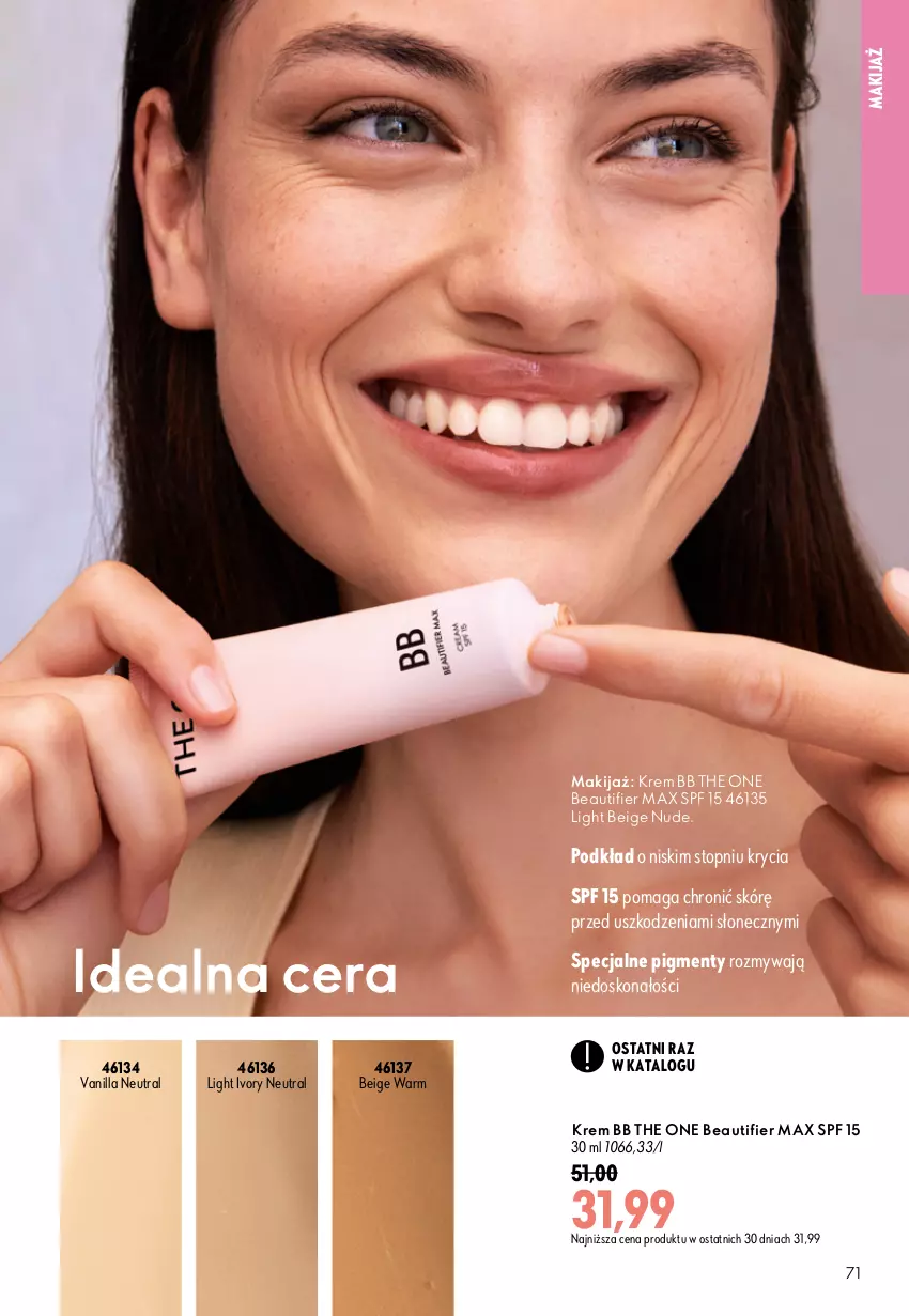 Gazetka promocyjna Oriflame - eKatalog 12 - ważna 19.08 do 08.09.2026 - strona 71 - produkty: Krem bb, Makijaż, Podkład, The ONE, Top