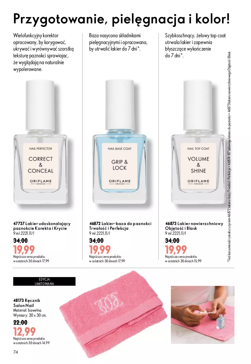 Gazetka promocyjna Oriflame - eKatalog 12 - ważna 19.08 do 08.09.2026 - strona 74 - produkty: Lakier, Ręcznik, Top, Wełna