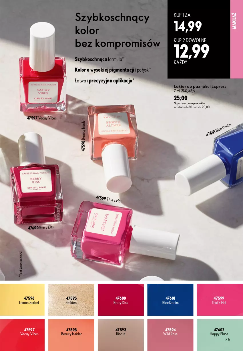 Gazetka promocyjna Oriflame - eKatalog 12 - ważna 19.08 do 08.09.2026 - strona 75 - produkty: Lakier, Lakier do paznokci, Makijaż, Sok