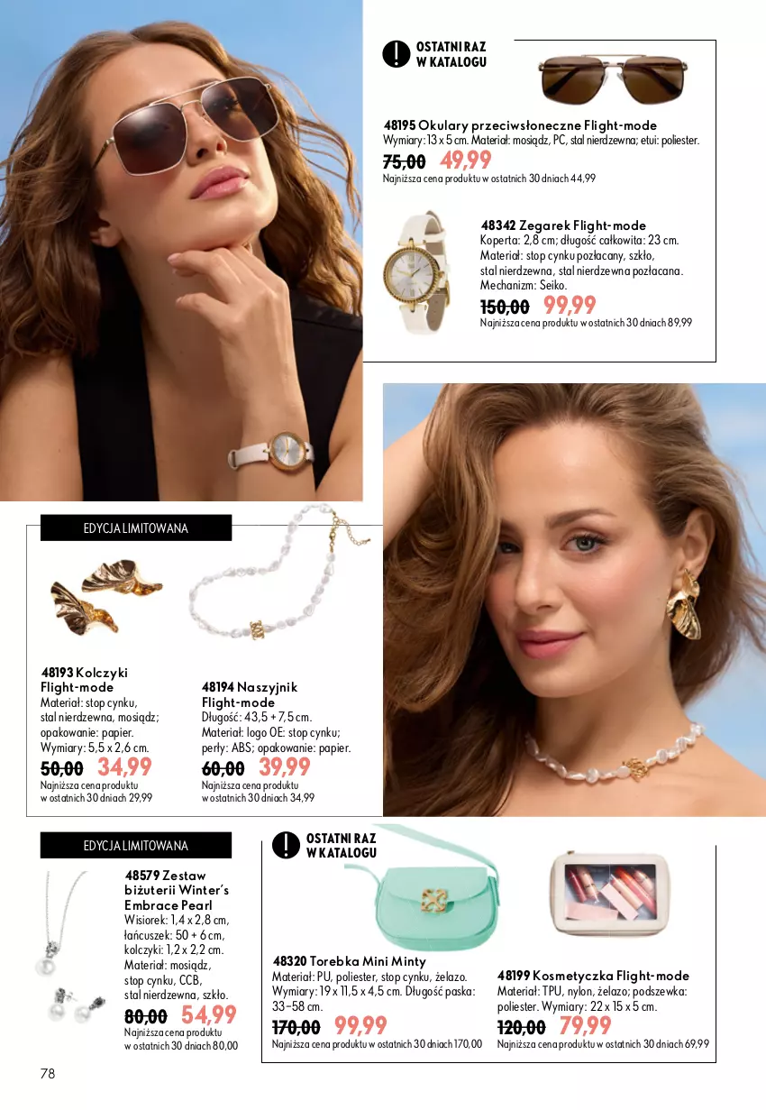Gazetka promocyjna Oriflame - eKatalog 12 - ważna 19.08 do 08.09.2026 - strona 78 - produkty: Acana, Cynk, Kolczyki, Kosmetyczka, Naszyjnik, Papier, Top, Torebka, Zegar, Zegarek