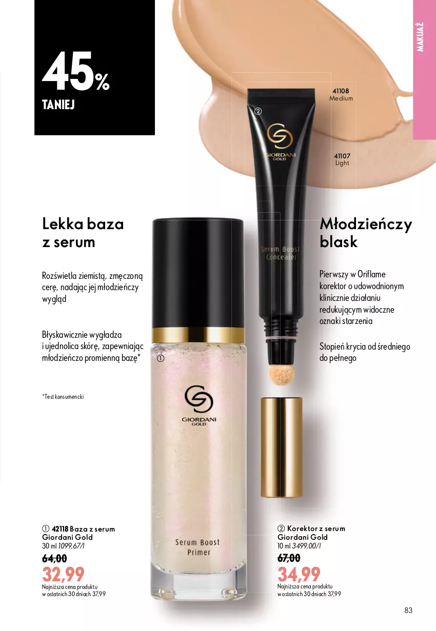Gazetka promocyjna Oriflame - eKatalog 12 - ważna 19.08 do 08.09.2026 - strona 83 - produkty: Giordani Gold, Makijaż, Oriflame, Rum, Ser, Serum, Top
