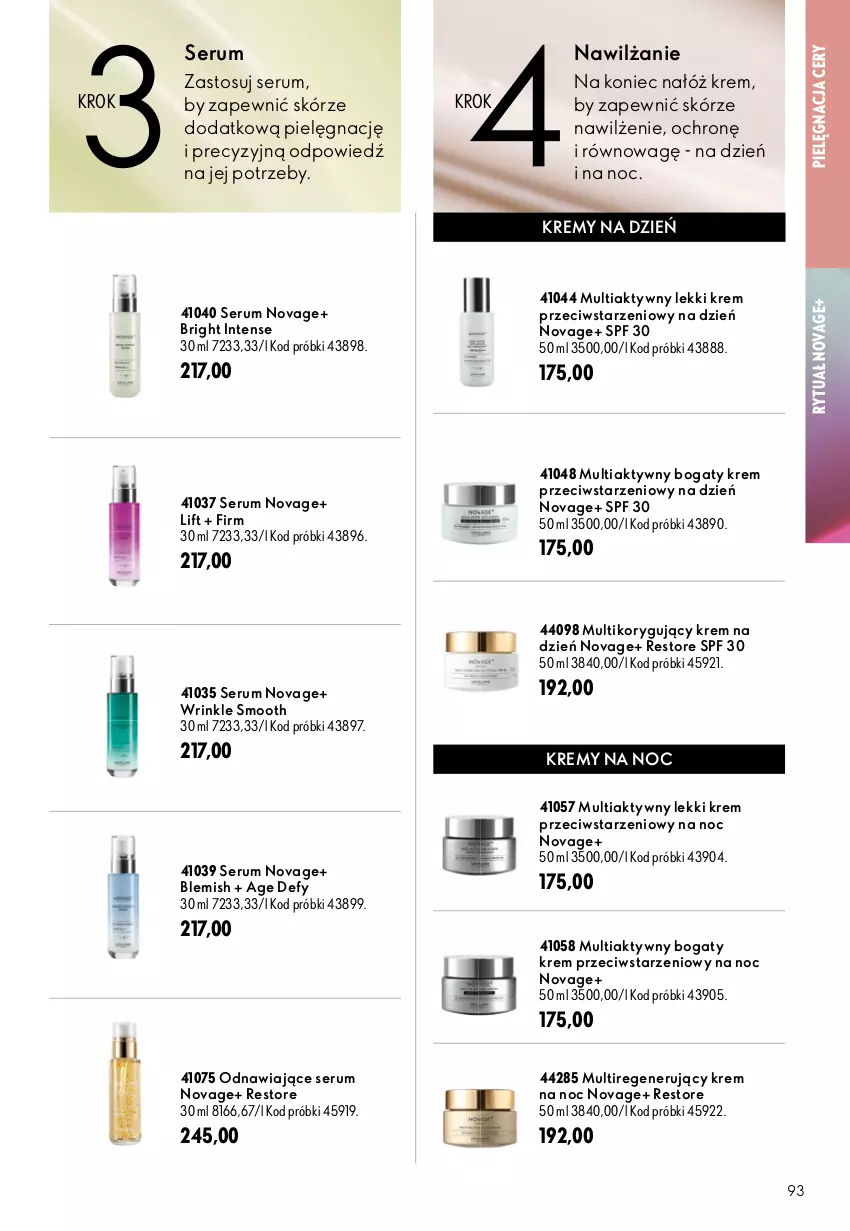 Gazetka promocyjna Oriflame - eKatalog 12 - ważna 19.08 do 08.09.2026 - strona 93 - produkty: Krem na dzień, Krem na noc, NovAge, Rum, Ser, Serum