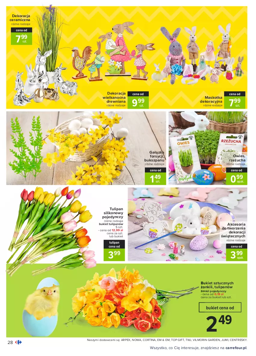 Gazetka promocyjna Carrefour - Gazetka Carrefour - ważna 15.03 do 22.03.2021 - strona 28 - produkty: Bukiet, Rzeżucha, Top, Tulipan