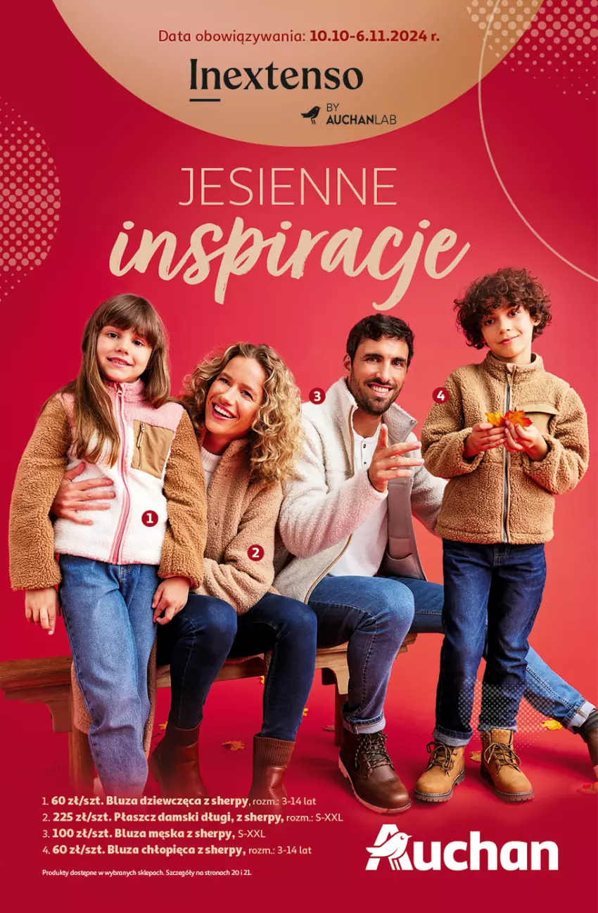 Gazetka promocyjna Auchan - Katalog Jesienne inspiracje Inextenso by AUCHANLAB - ważna 10.10 do 06.11.2024 - strona 1 - produkty: Bluza, Płaszcz