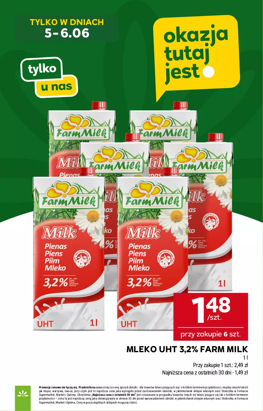 Gazetka promocyjna Stokrotka - Market - ważna 02.06 do 10.06.2026 - strona 15 - produkty: Fa, Farm Milk, Mięso, Mleko, Optima, Owoce, Warzywa