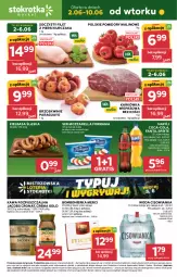Gazetka promocyjna Stokrotka - Market - Gazetka - ważna od 10.06 do 10.06.2026 - strona 1 - produkty: Mozzarella, Kurczak, Warzywa, Kawa rozpuszczalna, Ser, Gra, Filet z piersi kurczaka, Karkówka wieprzowa, Kawa, Coca-Cola, Optima, Brzoskwinie, Fanta, Owoce, Jacobs, Woda, Sprite, Napój, Cisowianka, Kiełbasa, Olewnik, Pomidory, Merci, Mięso, Kiełbasa śląska, Fa