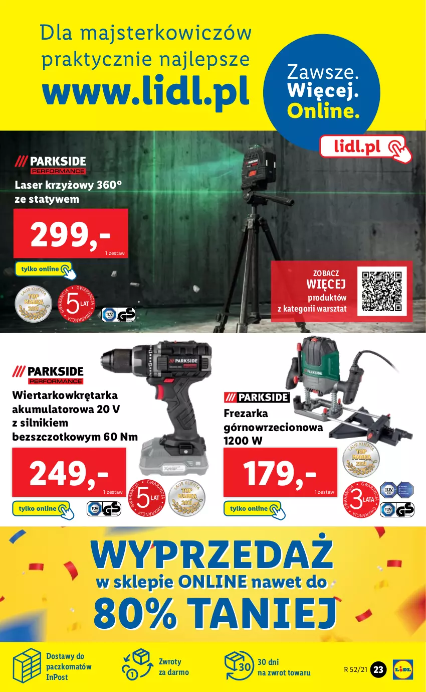 Gazetka promocyjna Lidl - GAZETKA - ważna 27.12 do 31.12.2021 - strona 23 - produkty: Akumulator, Frezarka, Laser krzyżowy, Ser, Tarka, Wiertarkowkrętarka, Wkręt, Wkrętarka