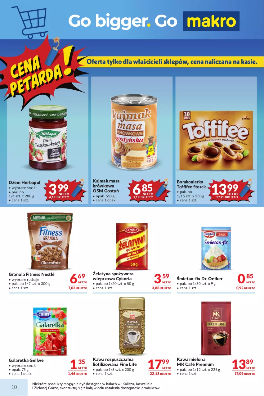 Gazetka promocyjna Makro - Mega oferty dla Twojego Sklepu - ważna 04.08 do 17.08.2026 - strona 10 - produkty: Dr. Oetker, Dżem, Gala, Galaretka, Gra, Granola, Herbapol, Kawa, Kawa mielona, Kawa rozpuszczalna, Kosz, Masa krówkowa, Nestlé, Szal, Toffifee