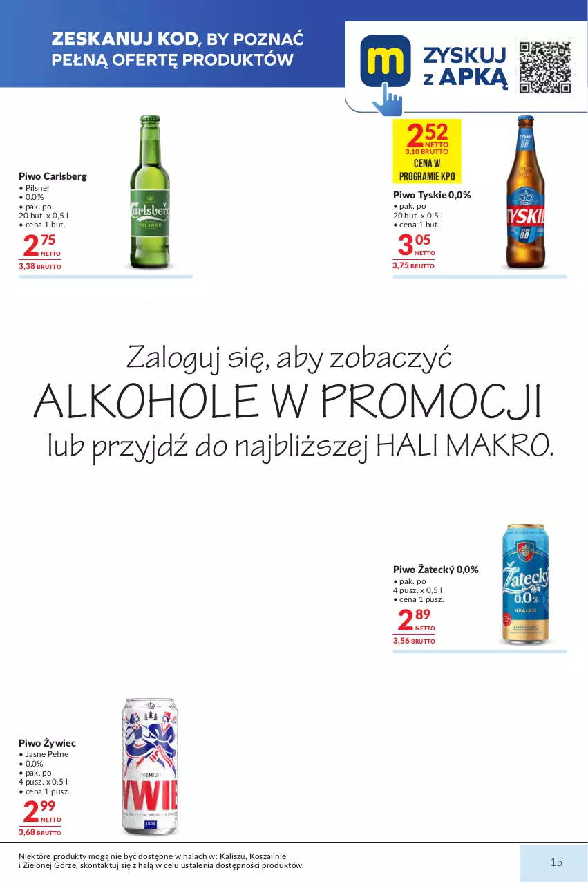 Gazetka promocyjna Makro - Mega oferty dla Twojego Sklepu - ważna 04.08 do 17.08.2026 - strona 15 - produkty: Alkohole, Carlsberg, Gra, JBL, Kasztelan, Kosz, Lech Premium, Perła, Pilsner Urquell, Piwo, Por, Szal, Tatra, Tyskie